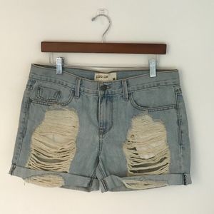 Distressed Denim Jean Shorts